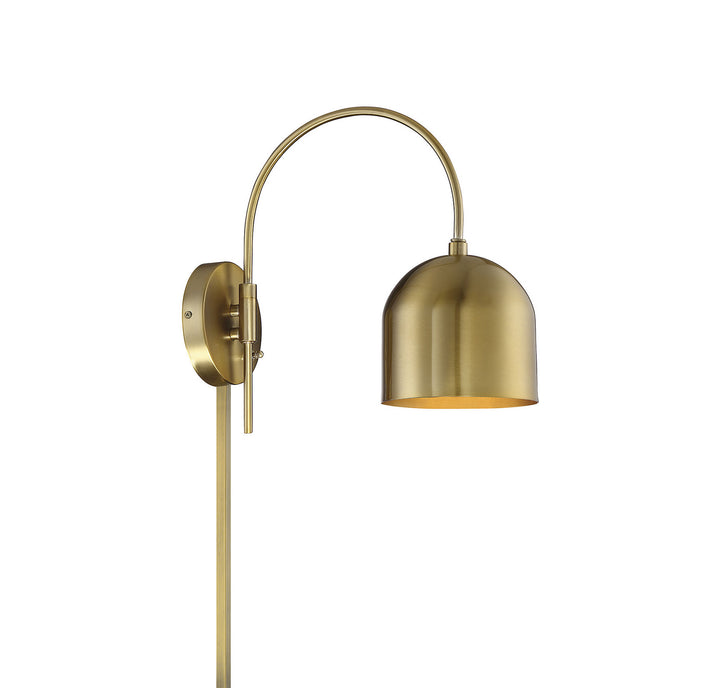 Meridian Lighting M90045NB Mscon One Light Wall Sconce Lamp Brass