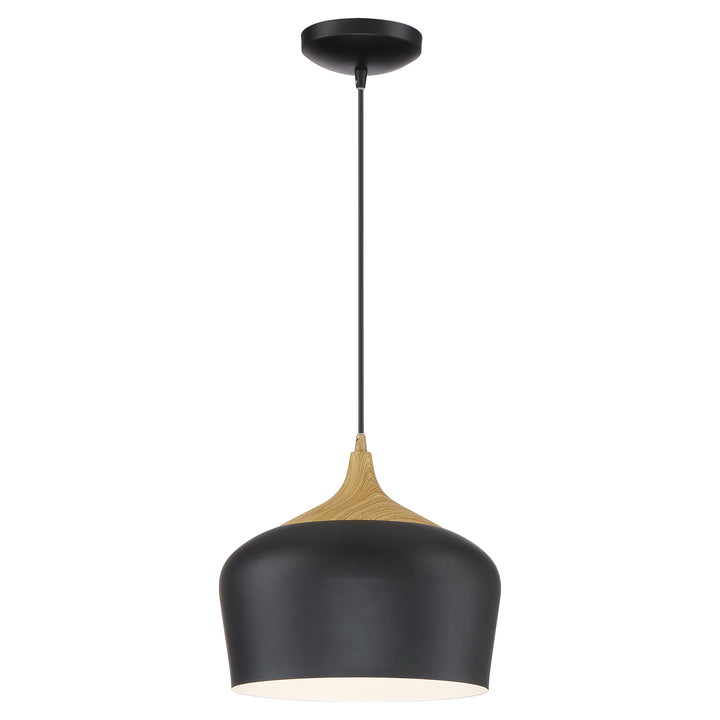 Access Blend 52057LEDDLP-BL/WGN Pendant Light - Black with Wood Grain