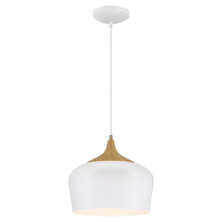 Access Blend 52057LEDDLP-WH/WGN Pendant Light - White with Wood Grain