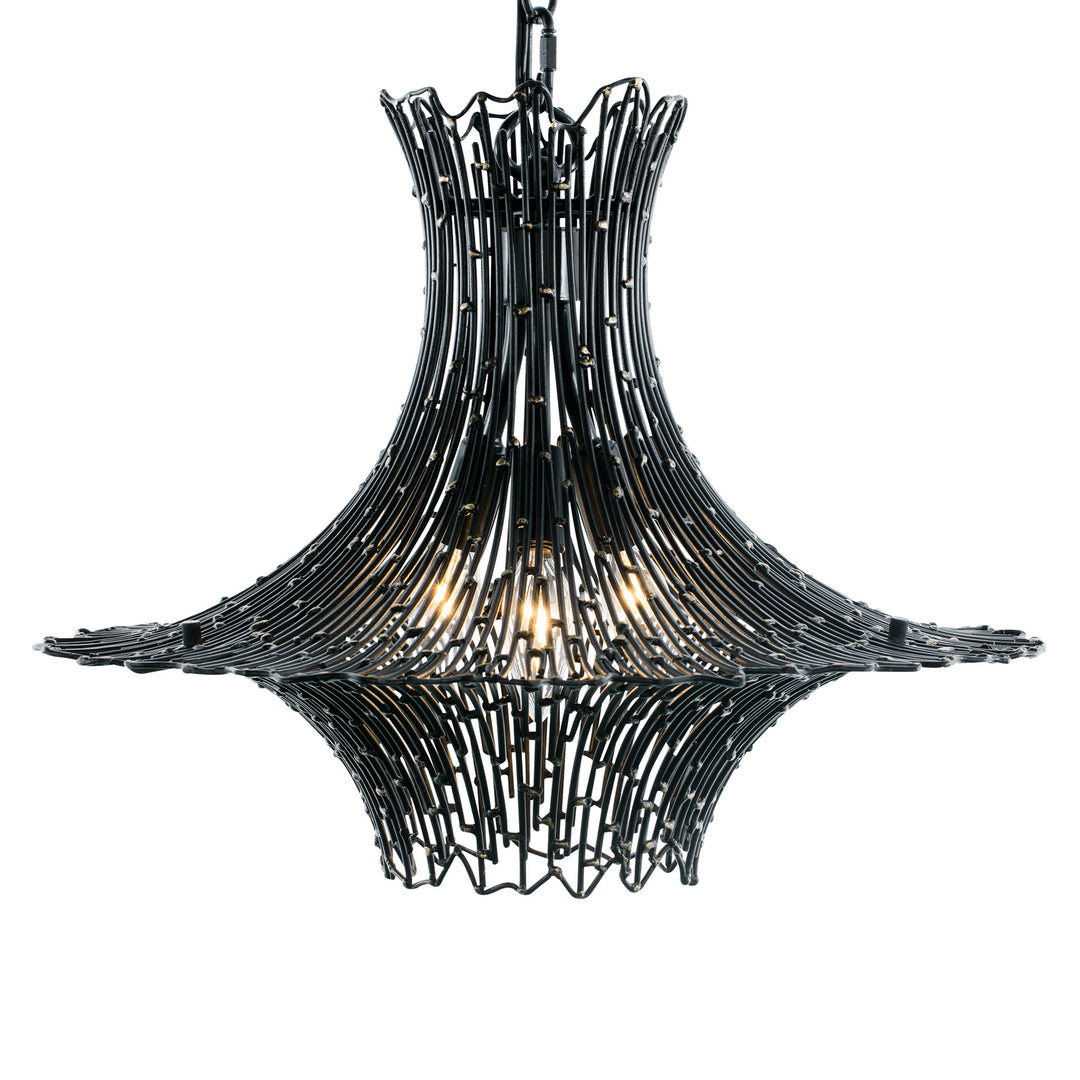 Varaluz Rikki 320C03CBAG Chandelier Light - Carboged Gold