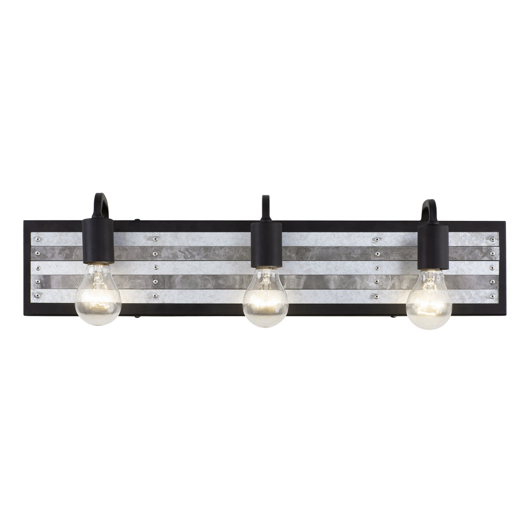 Varaluz Abbey Rose 336B03BL Bath Vanity Light 26 in. wide - Black/Galvanized