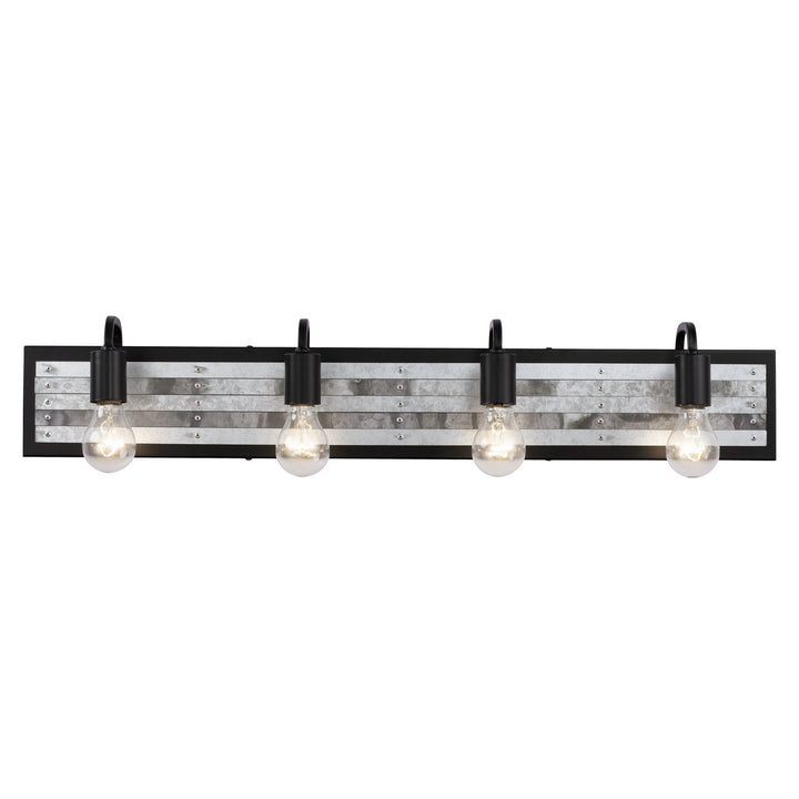 Varaluz Abbey Rose 336B04BL Bath Vanity Light 34 in. wide - Black/Galvanized