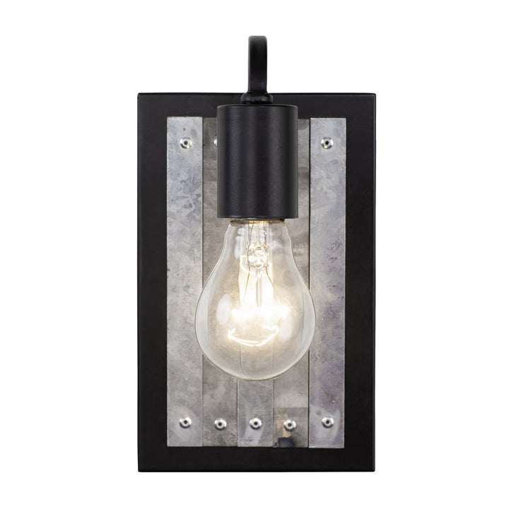 Varaluz Abbey Rose 336W01BL Wall Sconce Light - Black/Galvanized