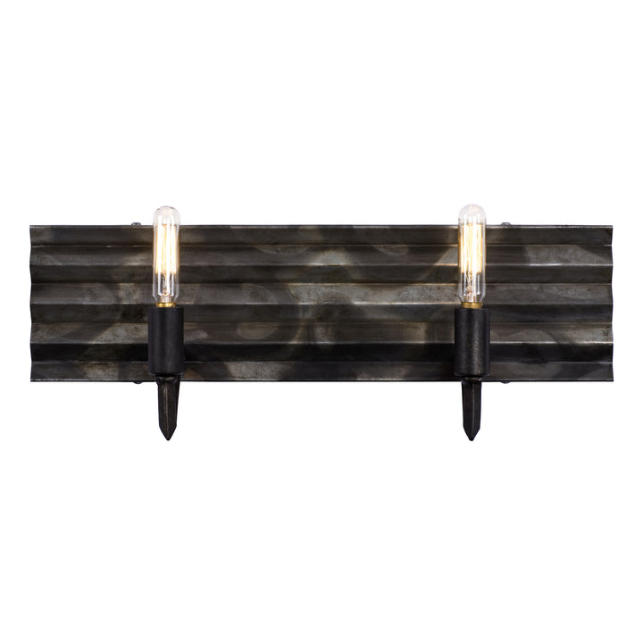 Varaluz Flynne 337B02 Bath Vanity Light 17 in. wide - Artistic Fired Steel