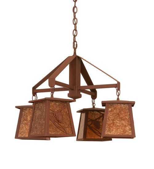 Meyda Tiffany Whispering Pines 98359 Chandelier Light - Rust