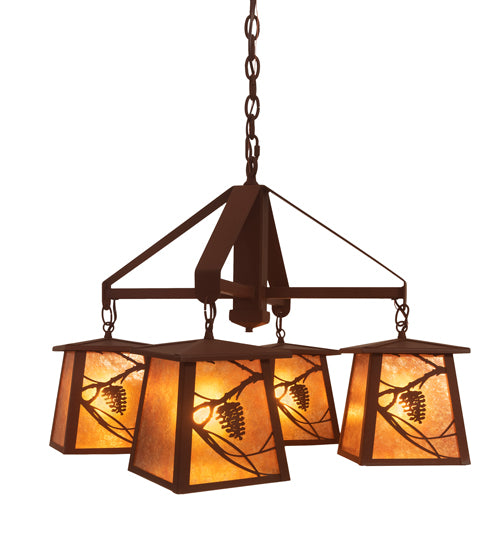 Meyda Tiffany Whispering Pines 98359 Chandelier Light - Rust