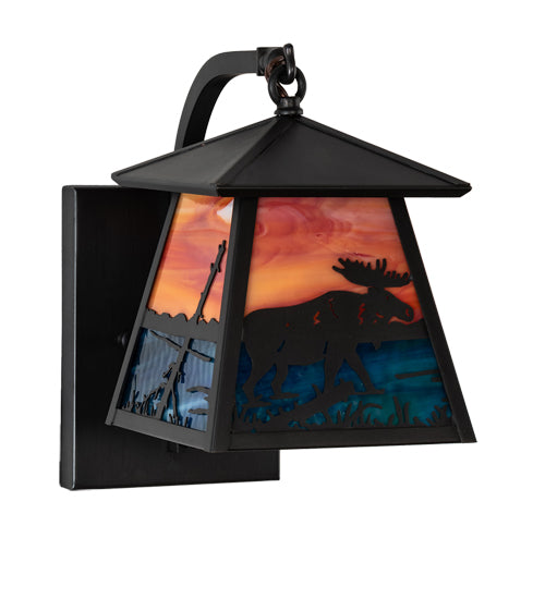 Meyda Tiffany Lighting 98376 Stillwater One Light Wall Sconce Outdoor Bronze / Dark