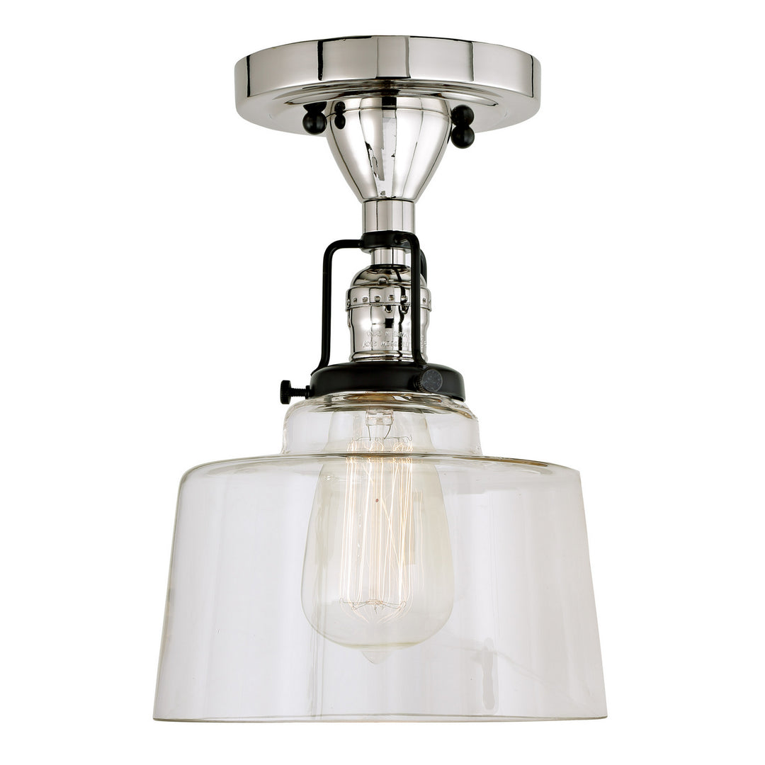 JVI Designs Nob Hill 1222-15 S14 Ceiling Light - Polished Nickel and Black