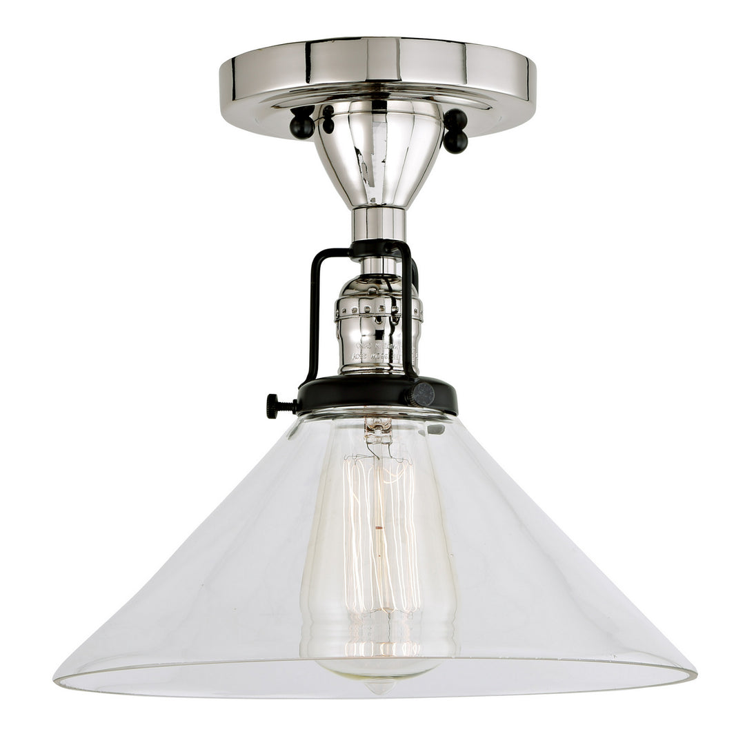 JVI Designs Nob Hill 1222-15 S2 Ceiling Light - Polished Nickel and Black