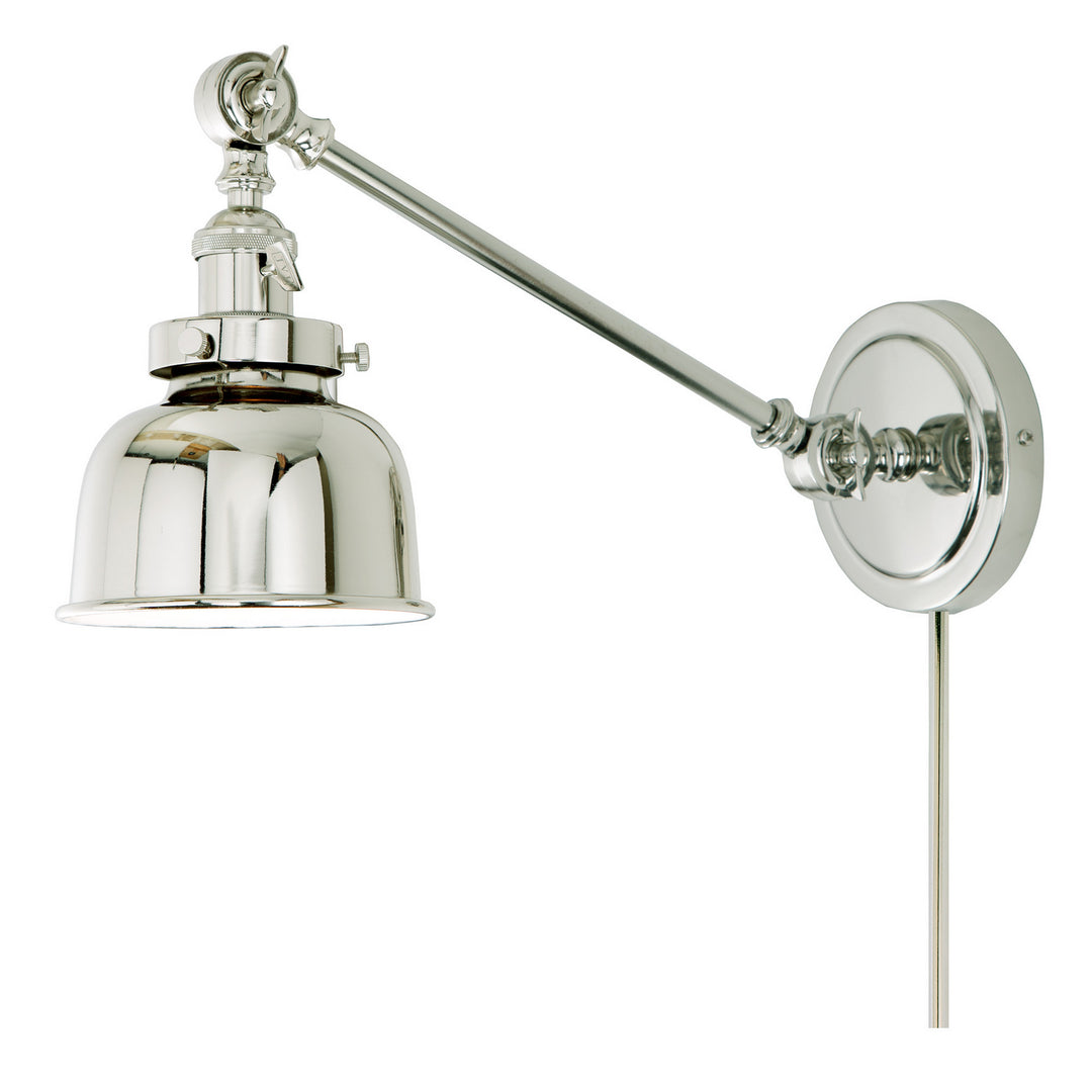 Jvi Designs Lighting 1255-15 M2 Soho One Light Swing Arm Wall Sconce Lamp Polished Nickel