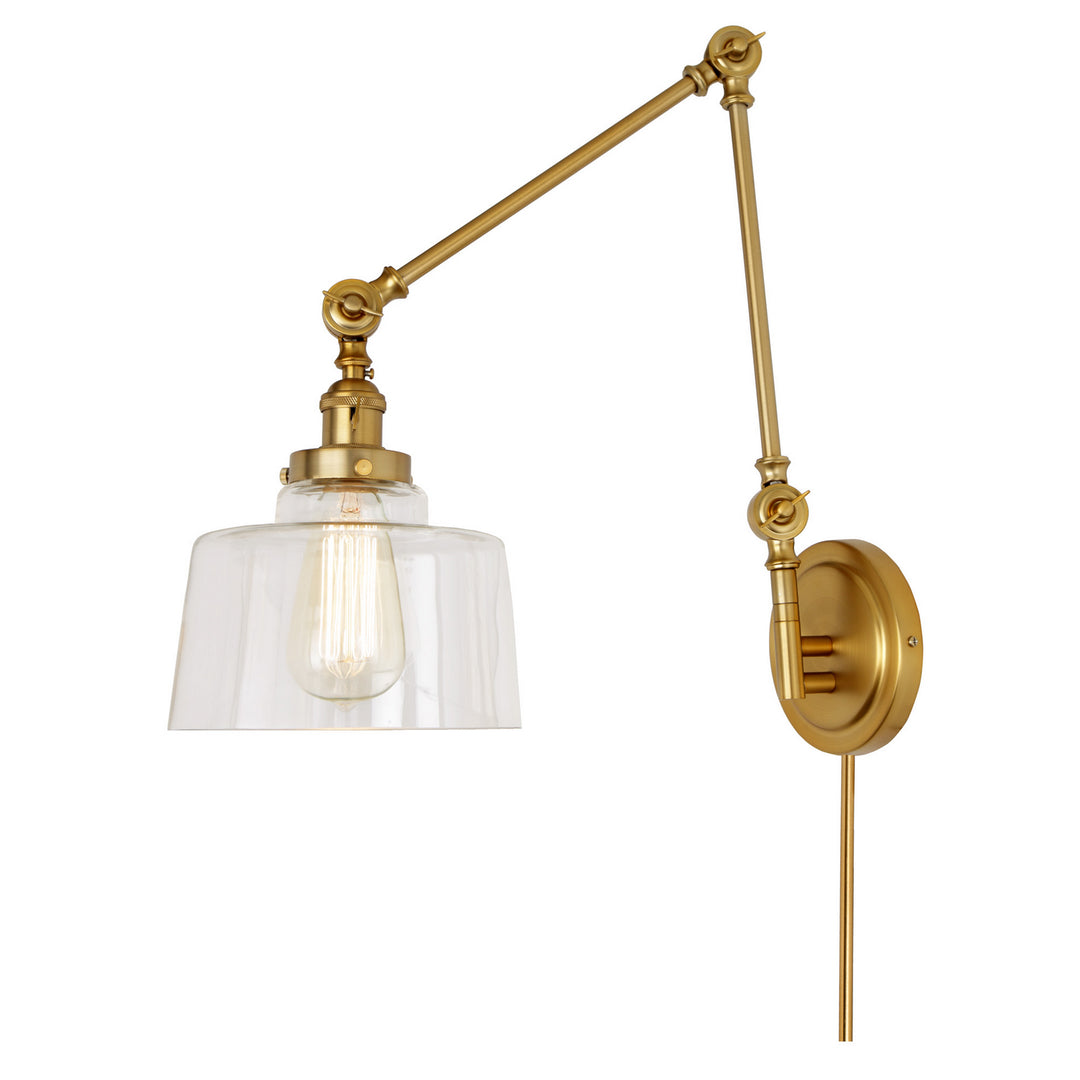 Jvi Designs Lighting 1257-10 S14 Soho One Light Swing Arm Wall Sconce Lamp Brass
