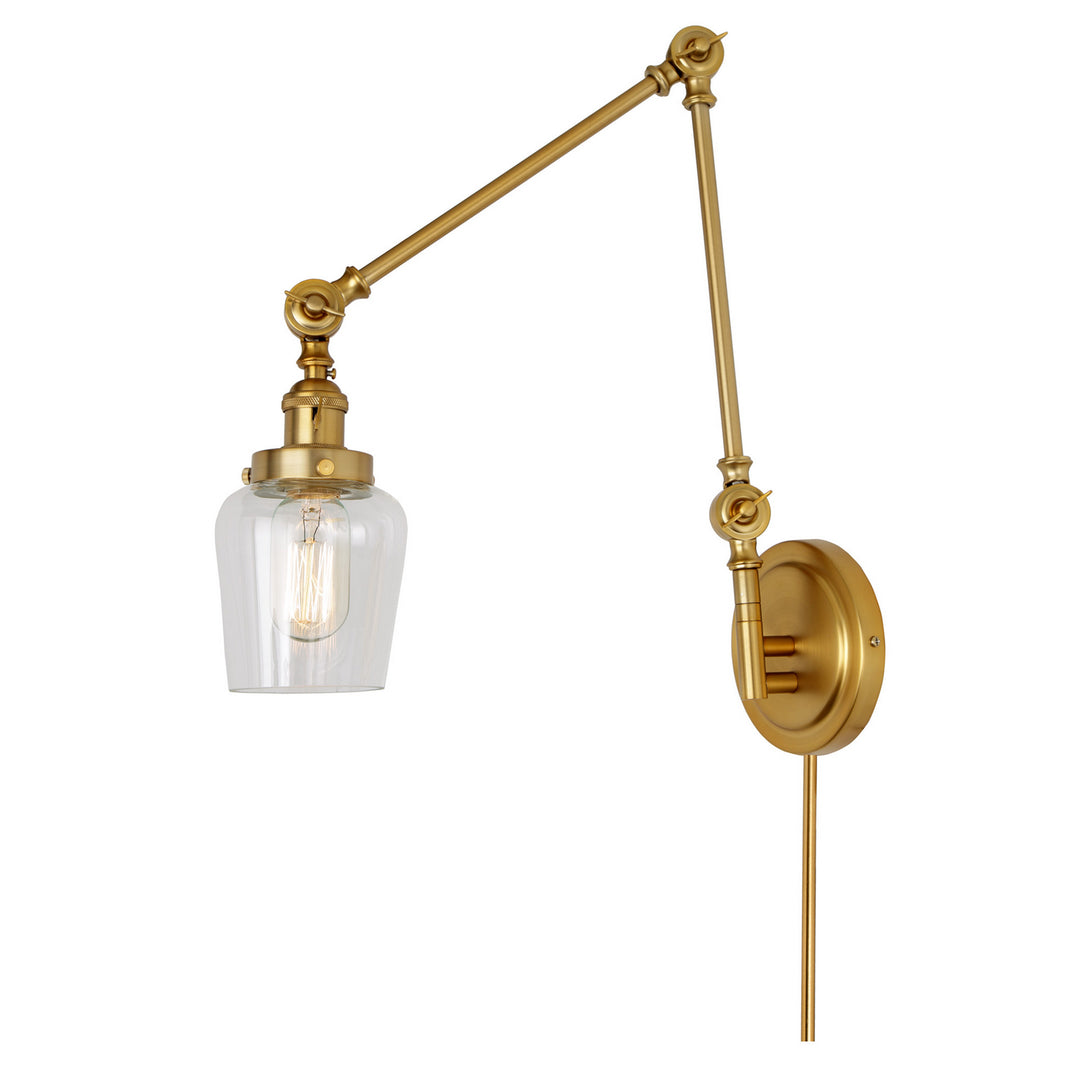 Jvi Designs Lighting 1257-10 S9 Soho One Light Swing Arm Wall Sconce Lamp Brass