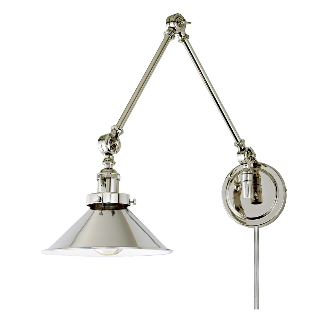 Jvi Designs Lighting 1257-15 M3 Soho One Light Swing Arm Wall Sconce Lamp Polished Nickel