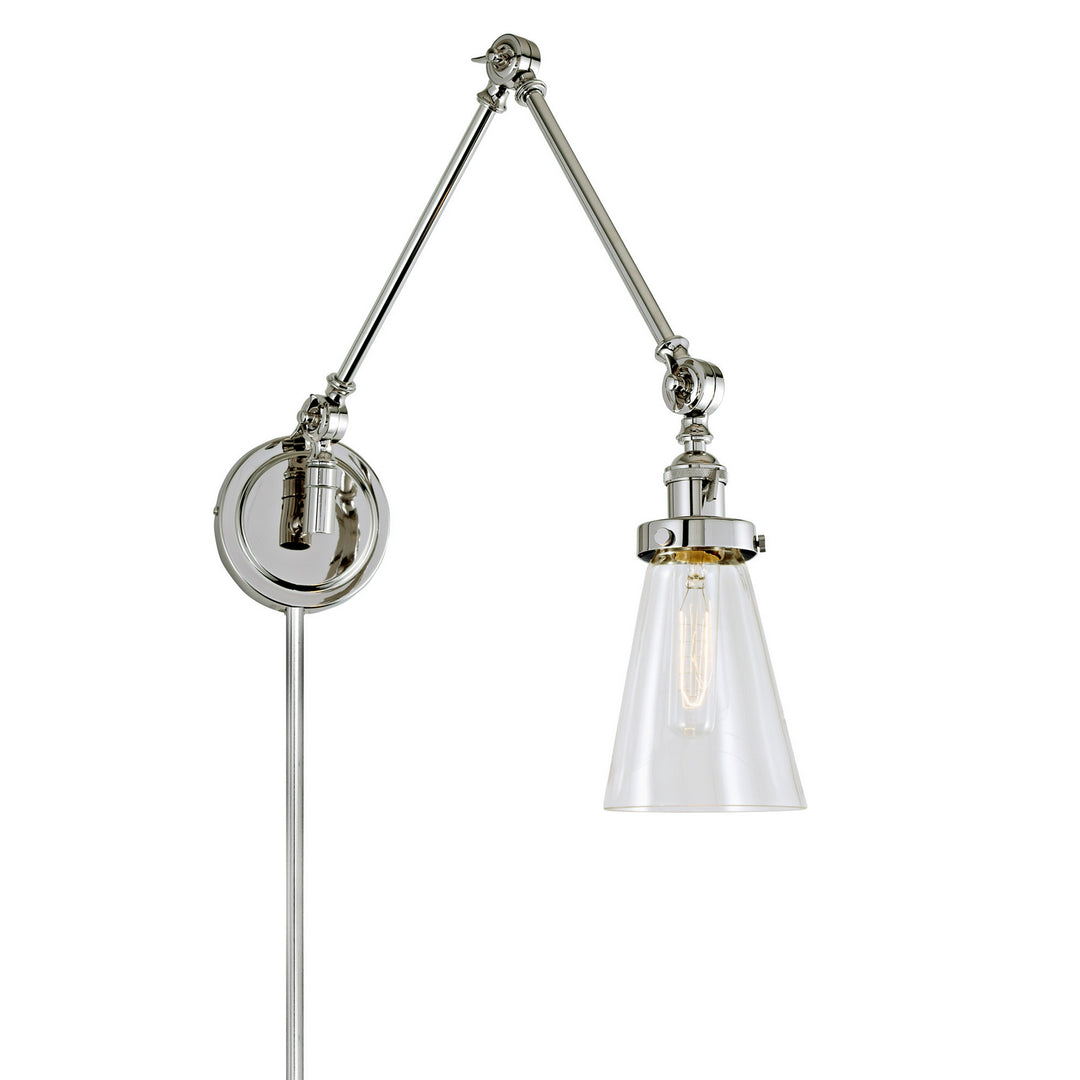 Jvi Designs Lighting 1257-15 S10 Soho One Light Swing Arm Wall Sconce Lamp Polished Nickel