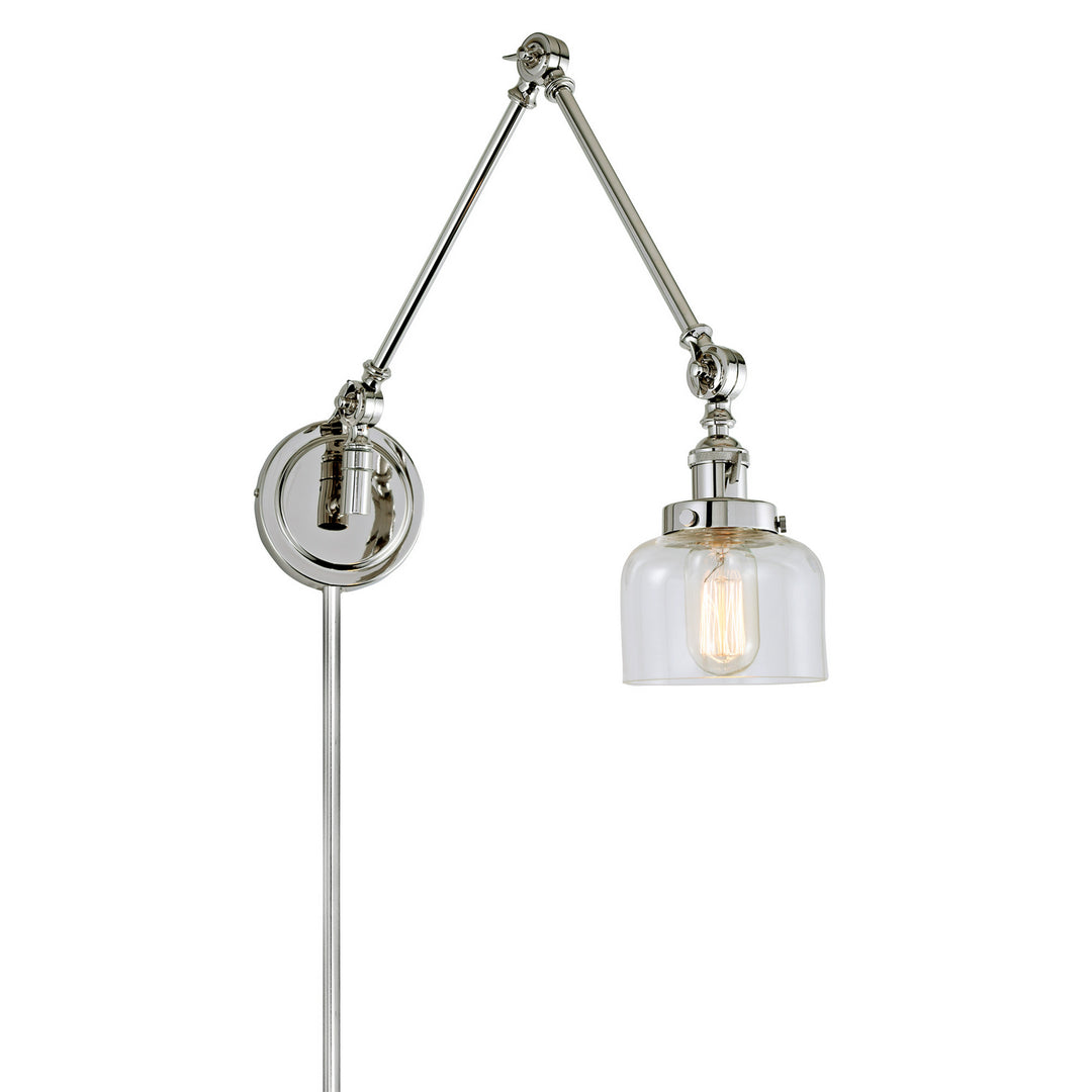 Jvi Designs Lighting 1257-15 S4 Soho One Light Swing Arm Wall Sconce Lamp Polished Nickel