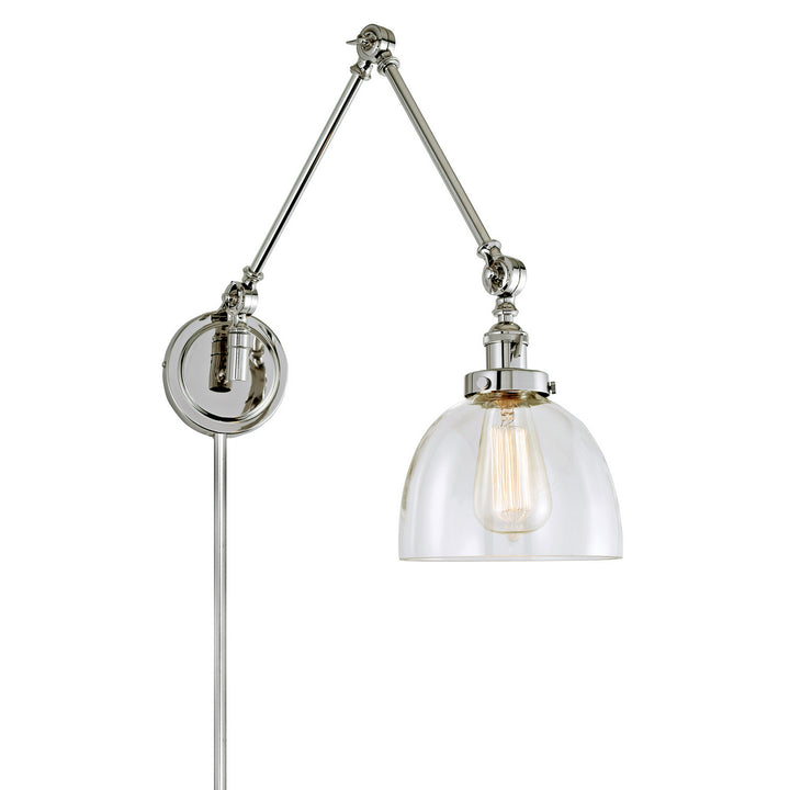 Jvi Designs Lighting 1257-15 S5 Soho One Light Swing Arm Wall Sconce Lamp Polished Nickel