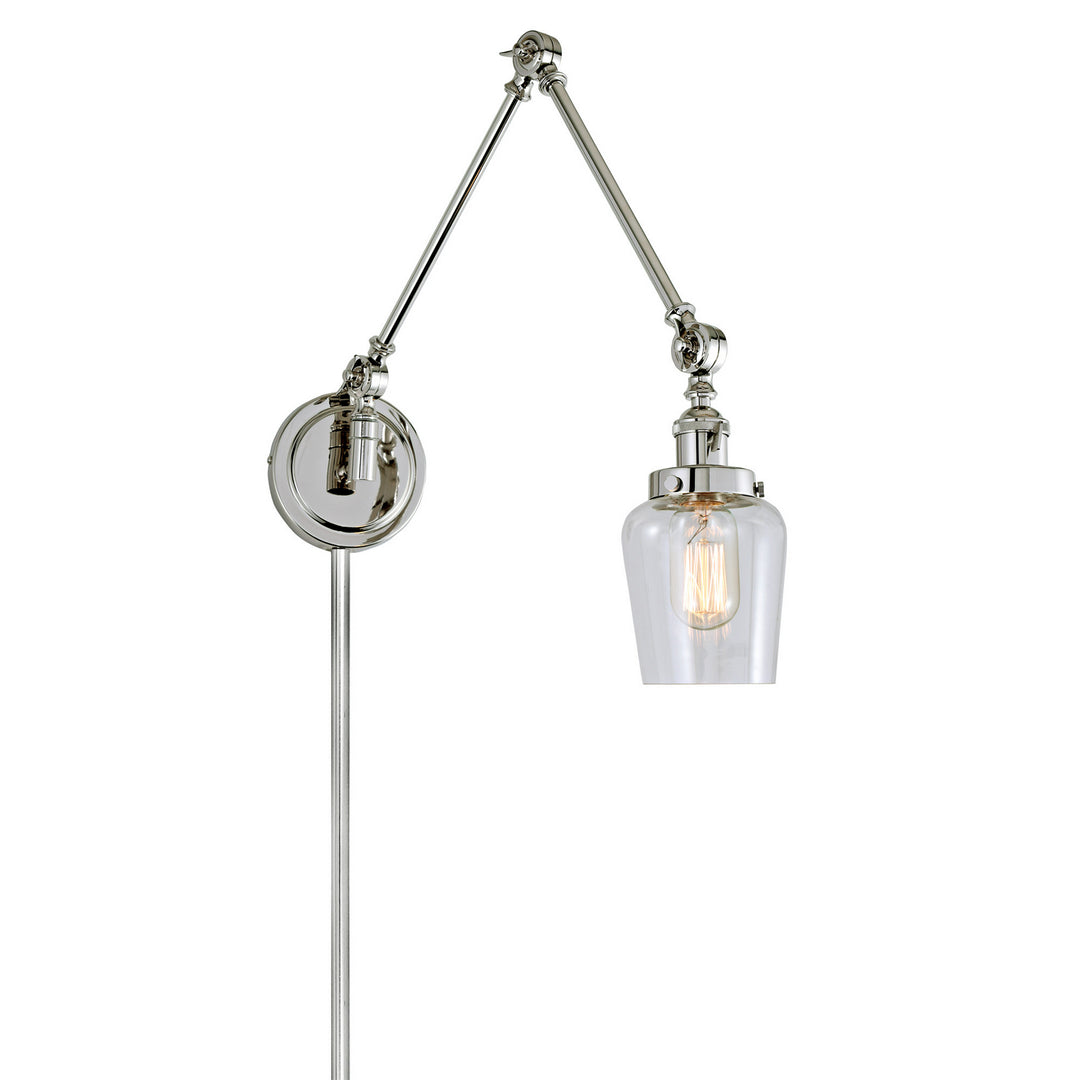 Jvi Designs Lighting 1257-15 S9 Soho One Light Swing Arm Wall Sconce Lamp Polished Nickel