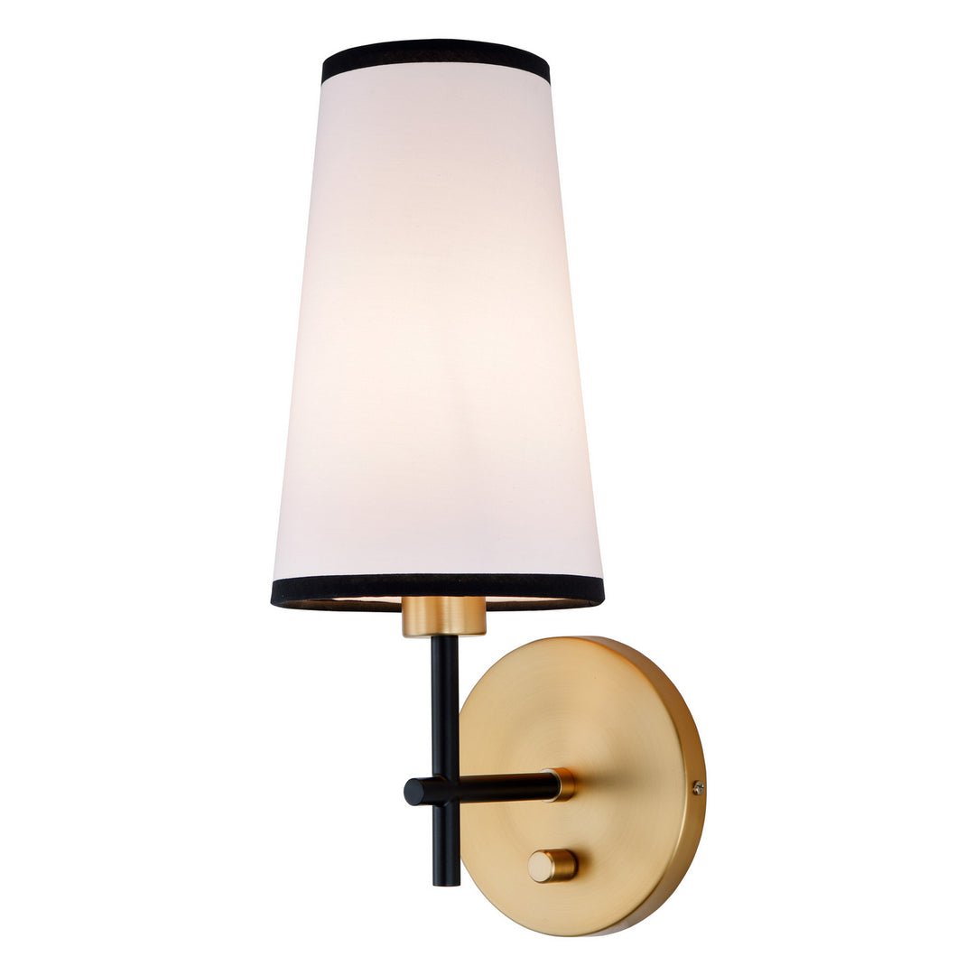 JVI Designs Bellevue 1275-10 Wall Light - Satin Brass and Black
