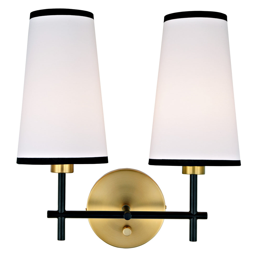 JVI Designs Bellevue 1276-10 Wall Light - Satin Brass and Black