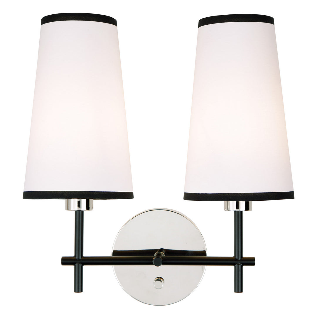 JVI Designs Bellevue 1276-15 Wall Light - Polished Nickel and Black