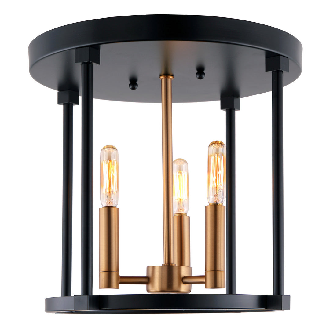 JVI Designs Roxhill 3064-10 Ceiling Light - Satin Brass and Black