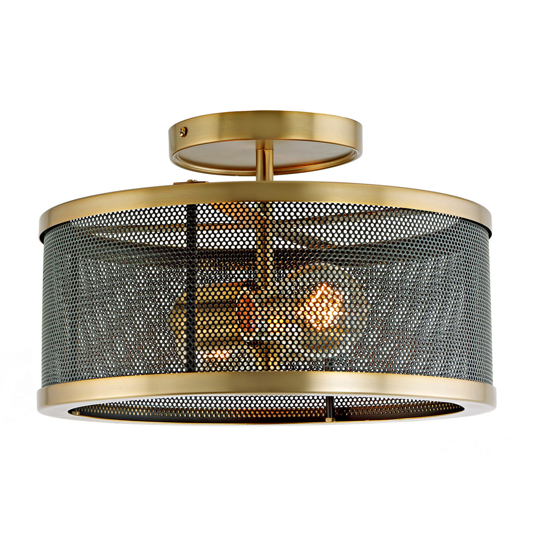 JVI Designs Wellington 3070-10 Ceiling Light - Satin Brass and Black
