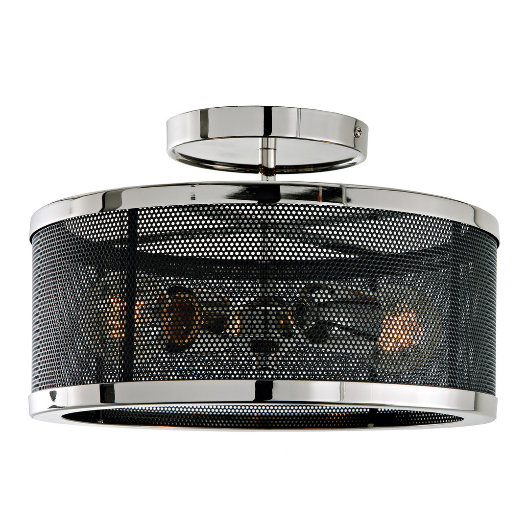 JVI Designs Wellington 3070-15 Ceiling Light - Polished Nickel and Black