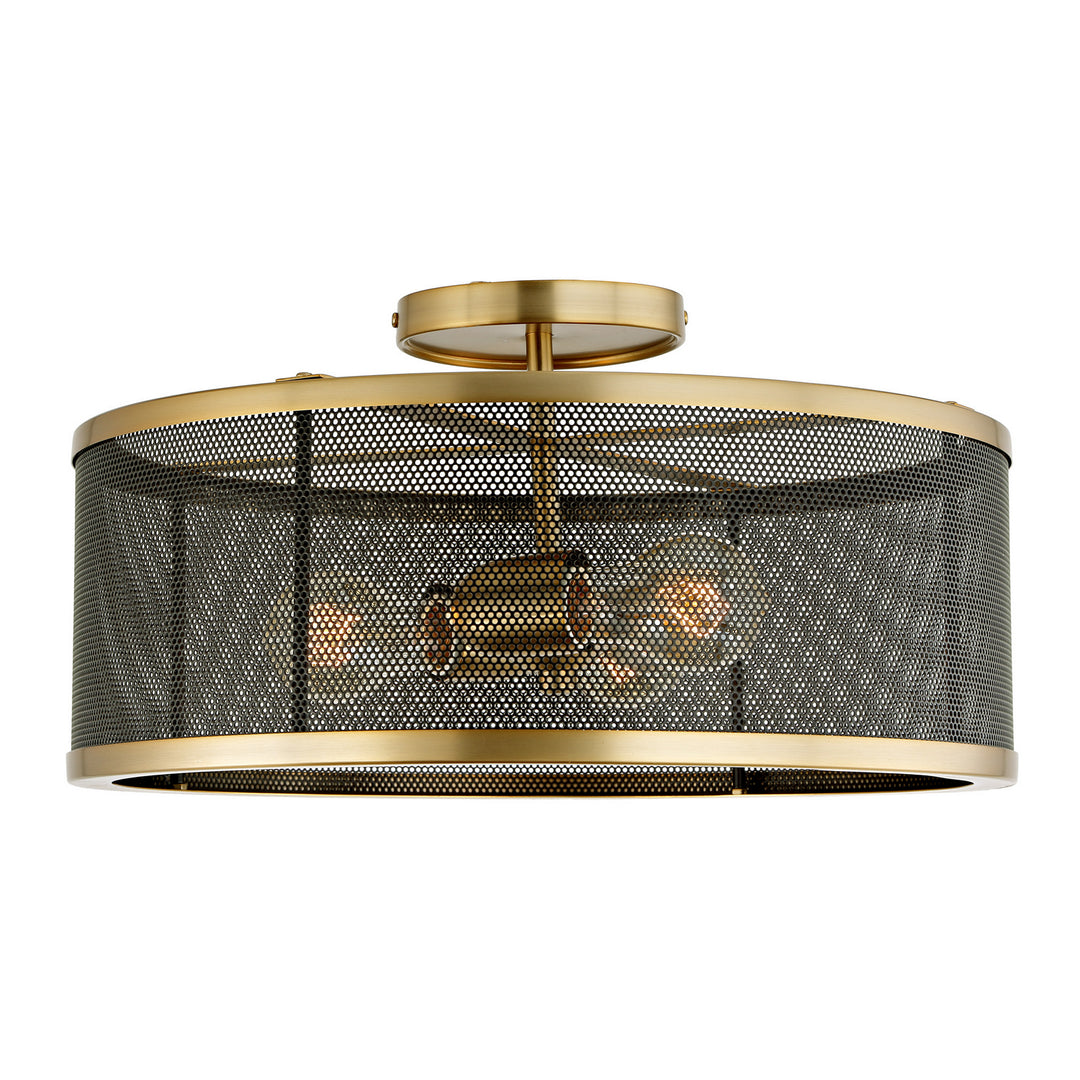 JVI Designs Wellington 3071-10 Ceiling Light - Satin Brass and Black