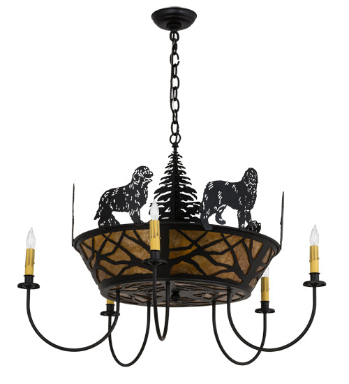 Meyda Tiffany Big Dogs 98408 Chandelier Light - Black/Amber Mica