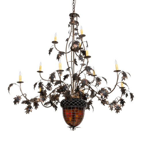 Meyda Tiffany Greenbriar Oak 98524 Chandelier Light - Antique Copper