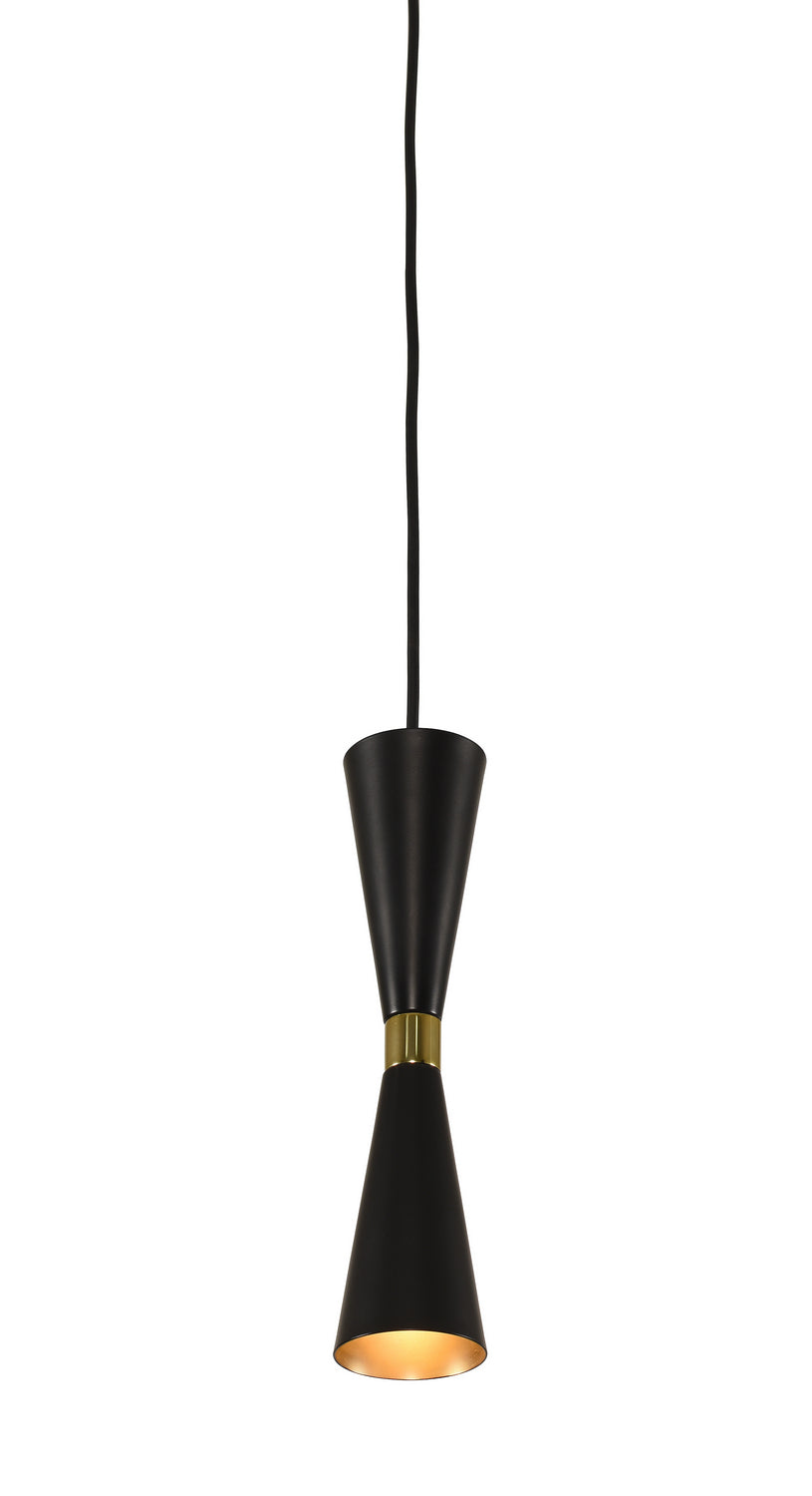 Kalco Milo 310410BVB Pendant Light - Black and Vintage Brass
