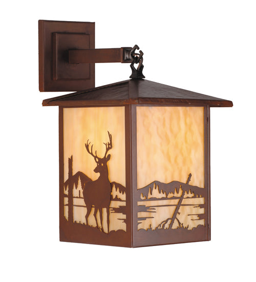 Meyda Tiffany Lighting 98564 Seneca One Light Wall Sconce Outdoor Bronze / Dark