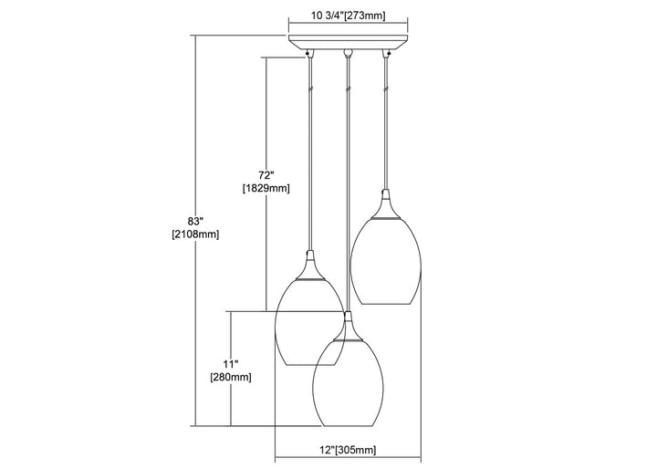 Elk Cirrus 85214/3 Pendant Light - Satin Nickel