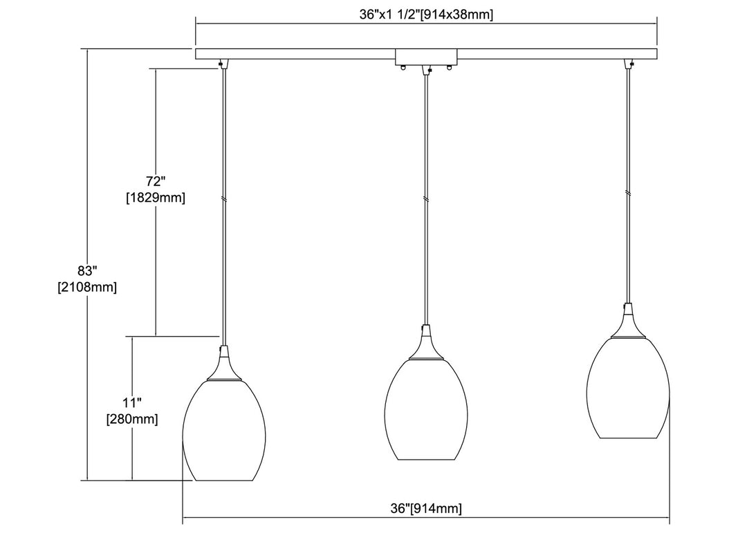 Elk Cirrus 85214/3L Pendant Light - Satin Nickel