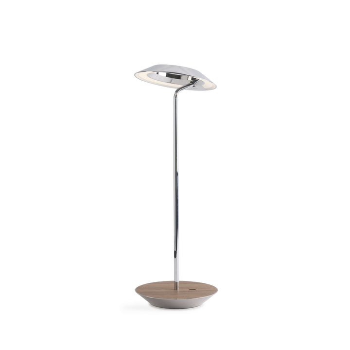 Koncept Lighting RYO-SW-CRM-OWT-DSK Modern Royyo Lamp Chrome, Oiled Walnut Base Plate