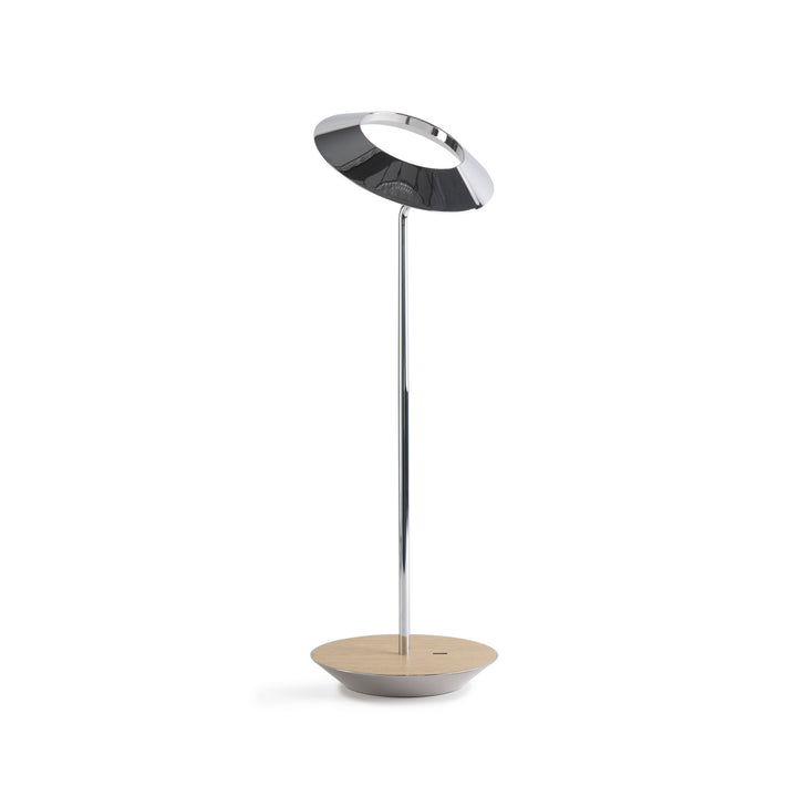 Koncept Lighting RYO-SW-CRM-WOK-DSK Modern Royyo Lamp Chrome, White Oak Base Plate