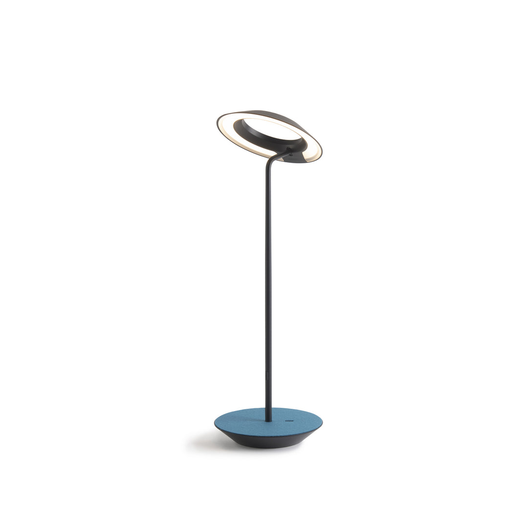 Koncept Lighting RYO-SW-MTB-AZF-DSK Modern Royyo Lamp Matte Black, Azure Felt Base Plate