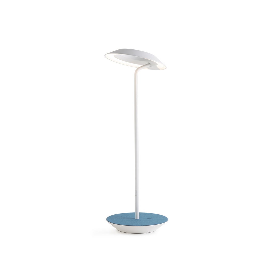 Koncept Lighting RYO-SW-MWT-AZF-DSK Modern Royyo Lamp Matte White, Azure Felt Base Plate