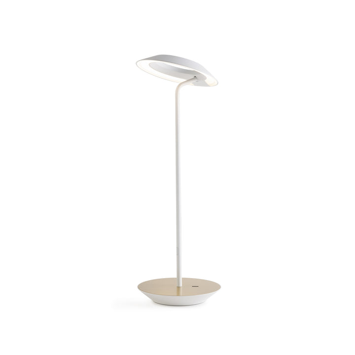 Koncept Lighting RYO-SW-MWT-BRS-DSK Modern Royyo Lamp Matte White, Brass Base Plate