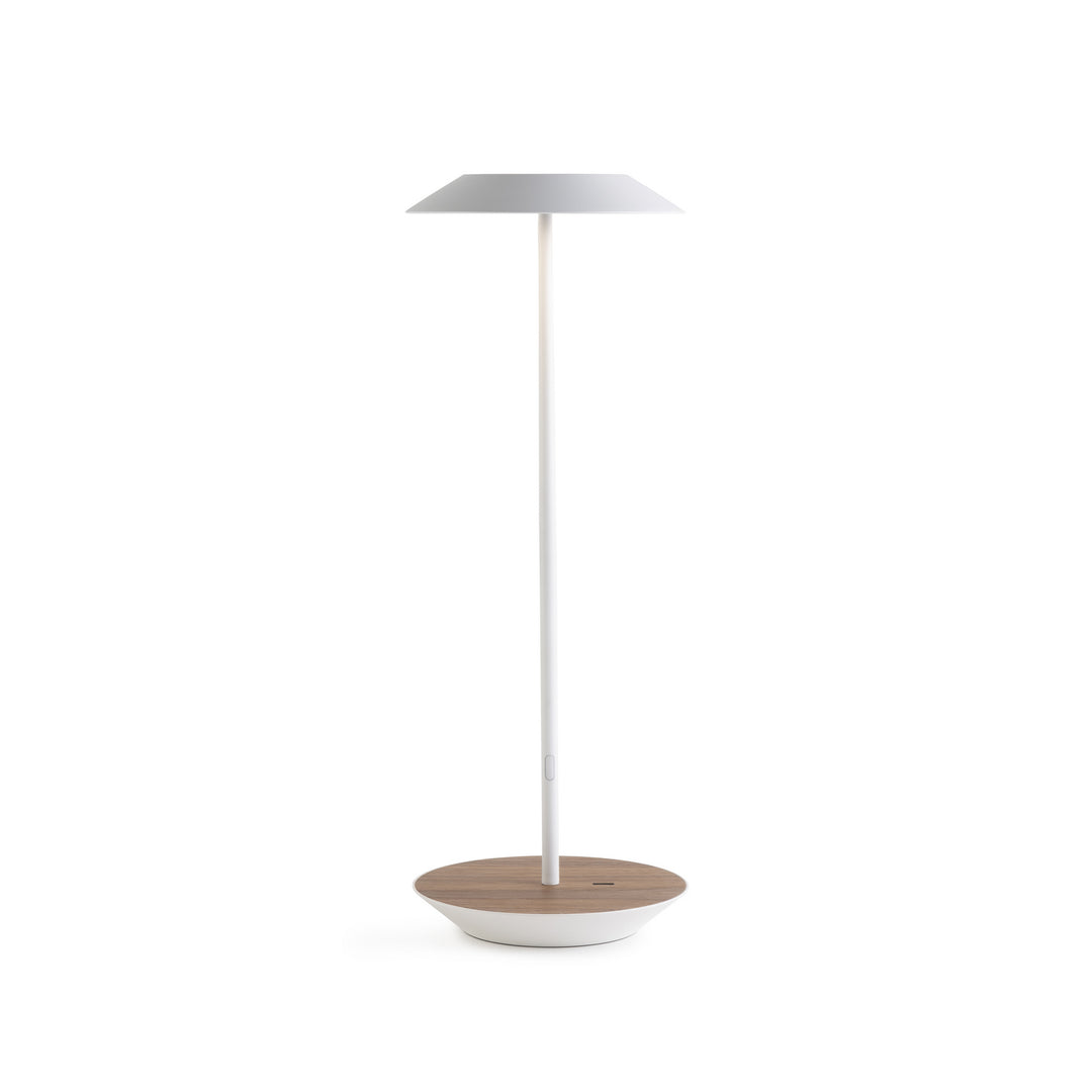 Koncept Lighting RYO-SW-MWT-OWT-DSK Modern Royyo Lamp Matte White, Oiled Walnut Base Plate