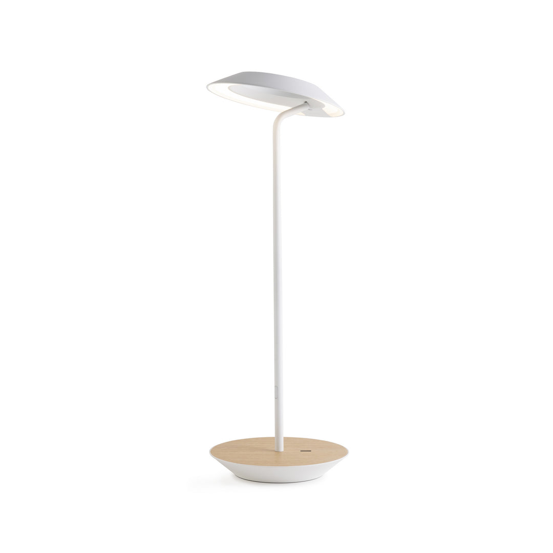 Koncept Lighting RYO-SW-MWT-WOK-DSK Modern Royyo Lamp Matte White, White Oak Base Plate