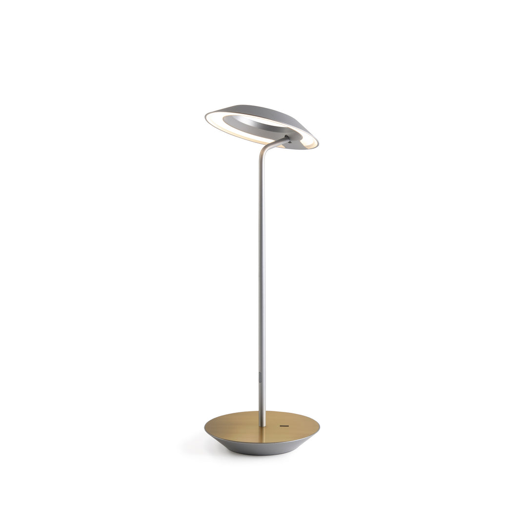 Koncept Lighting RYO-SW-SIL-BRS-DSK Modern Royyo Lamp Silver, Brass Base Plate