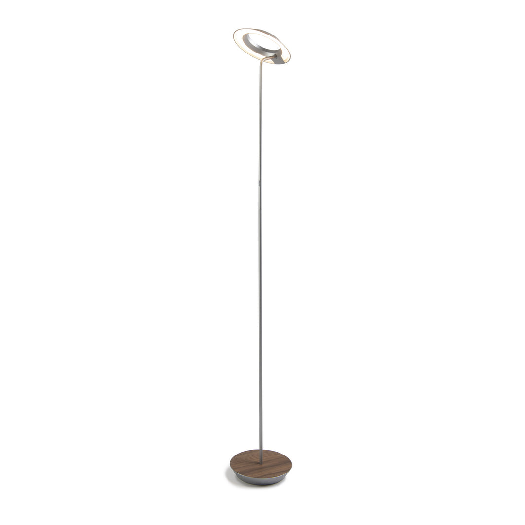 Koncept Lighting RYO-SW-SIL-OWT-FLR Modern Royyo Lamp Silver, Oiled Walnut Base Plate