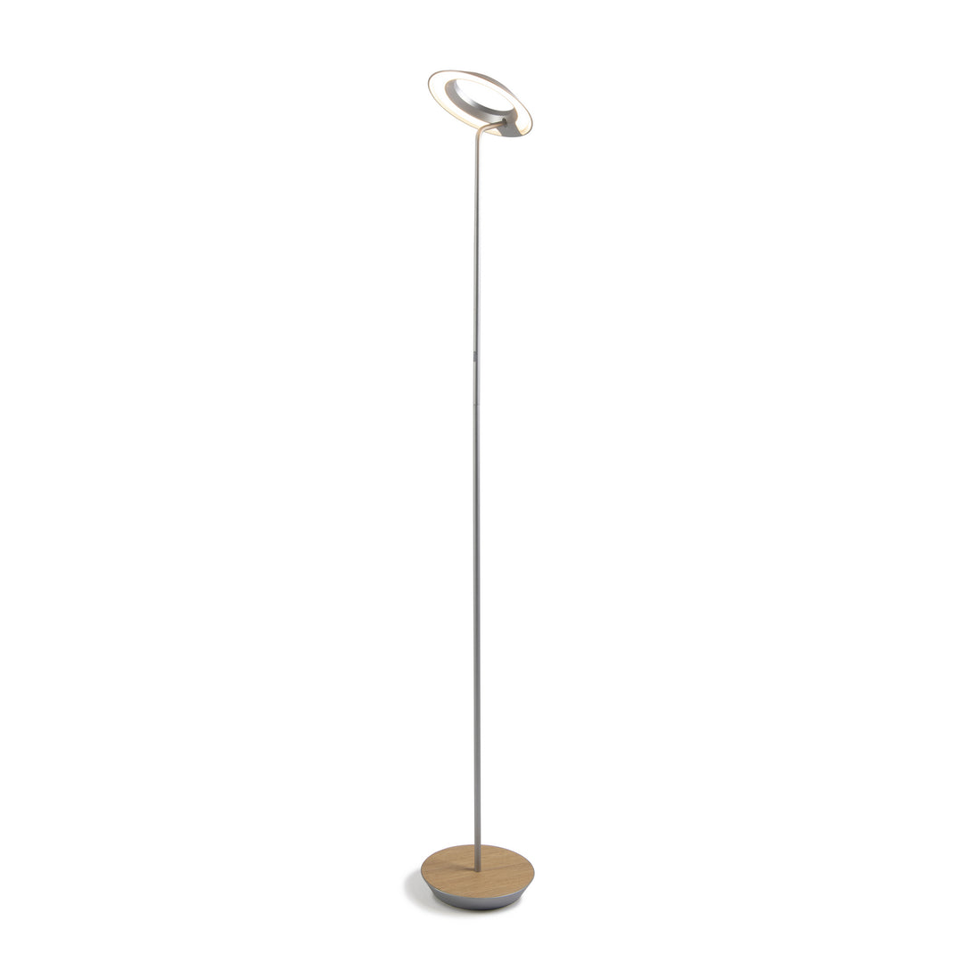 Koncept Lighting RYO-SW-SIL-WOK-FLR Modern Royyo Lamp Silver, White Oak Base Plate