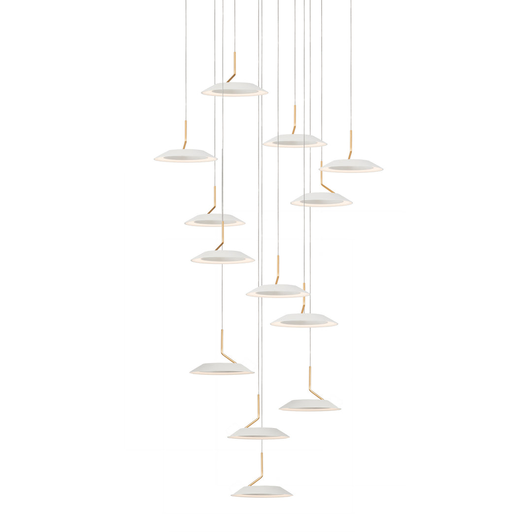 Koncept Royyo RYP-C13-SW-MWG Chandelier Light - Matte White With Gold