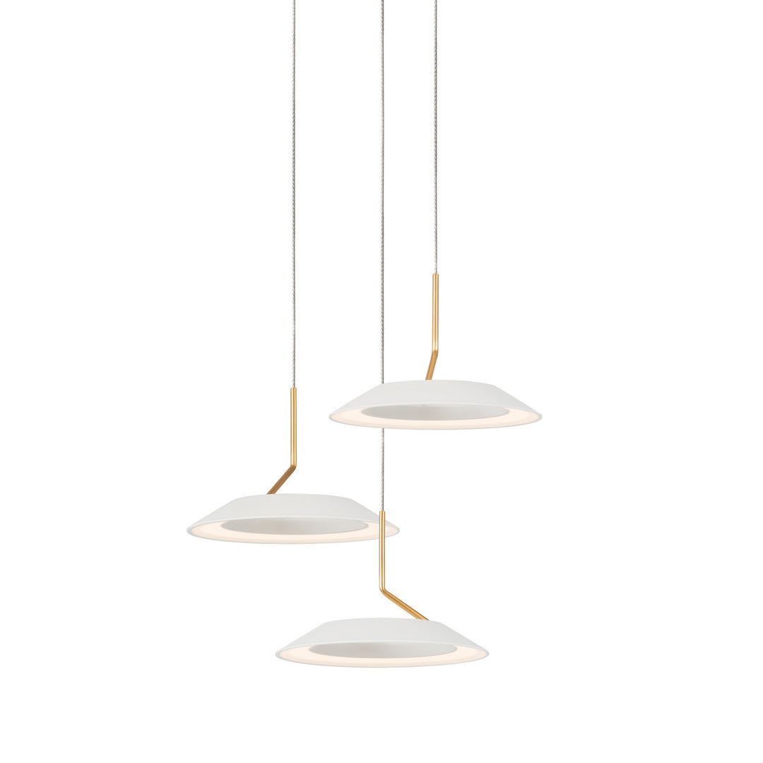 Koncept Royyo RYP-C3-SW-MWG Chandelier Light - Matte White With Gold