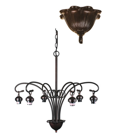 Meyda Tiffany Lighting 98631 Victorian Six Light Chandelier Hardware Utility Light Bronze / Dark