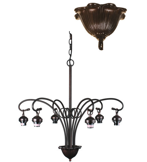 Meyda Tiffany Lighting 98631 Victorian Six Light Chandelier Hardware Utility Light Bronze / Dark