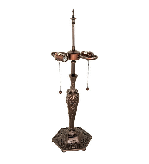 Meyda Tiffany Lighting 98670 Lion Head Two Light Table Base Utility Light Bronze / Dark