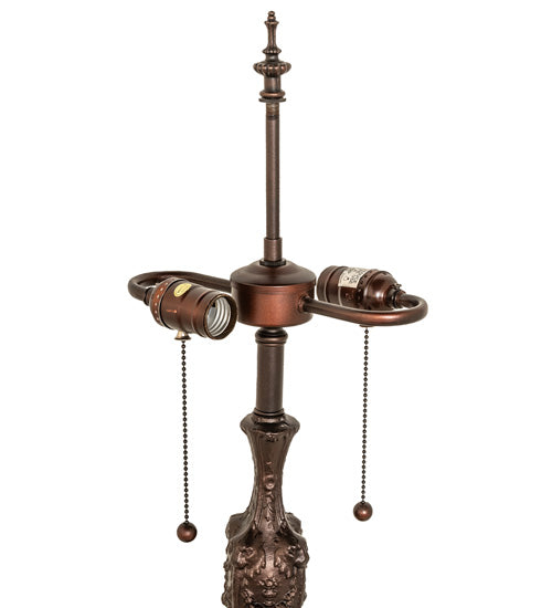 Meyda Tiffany Lighting 98670 Lion Head Two Light Table Base Utility Light Bronze / Dark